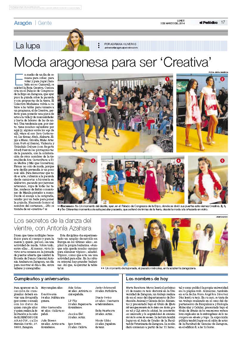 Antonia Azahara en El Periódico de Aragón